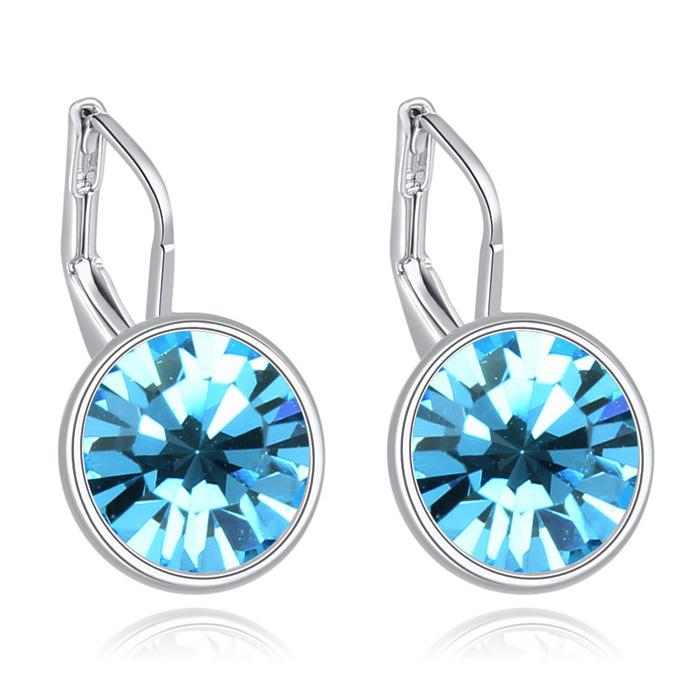 Сережки з кристалами Сваровськи Italina 22468 Блакитний