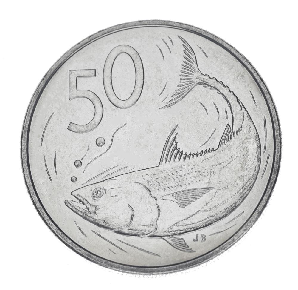 Коллекционная монета Острова Кука 50 центов 2015 Рыба UNC (М02785)