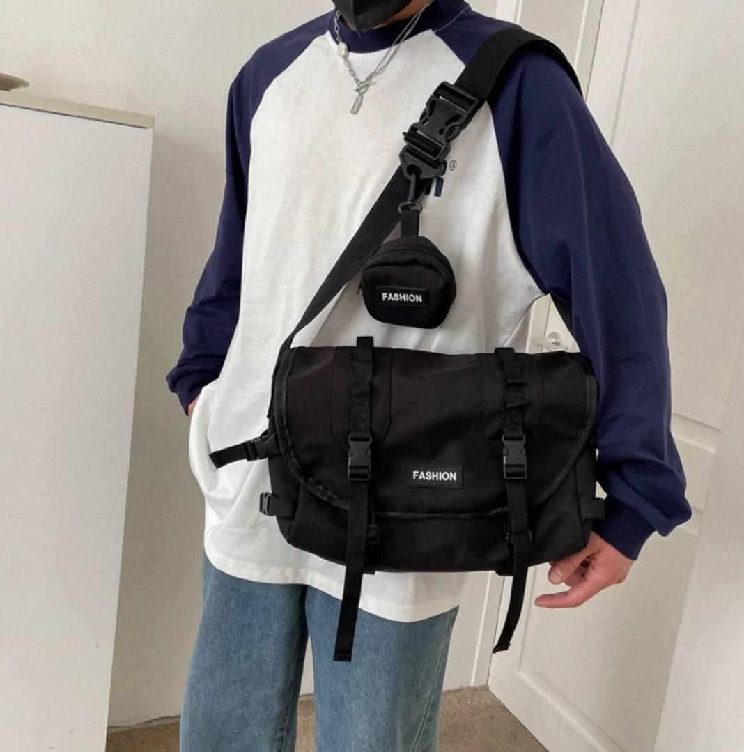 Сумка с ремешками с ремешками в японском стиле Черный (2536476) - фото 7