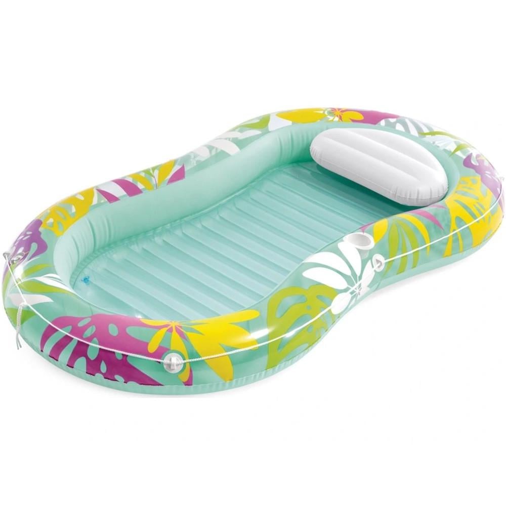 Матрас-шезлонг надувной пляжный Intex Tropical Oasis с подголовником/подстаканником/2 камеры до 100 кг 196x112x23 см (3020601019) Матрас-шезлонг надувной пляжный Intex Tropical Oasis с подголовником/подстаканником/2 камеры до 100 кг 196x112x23 см (3020601019)