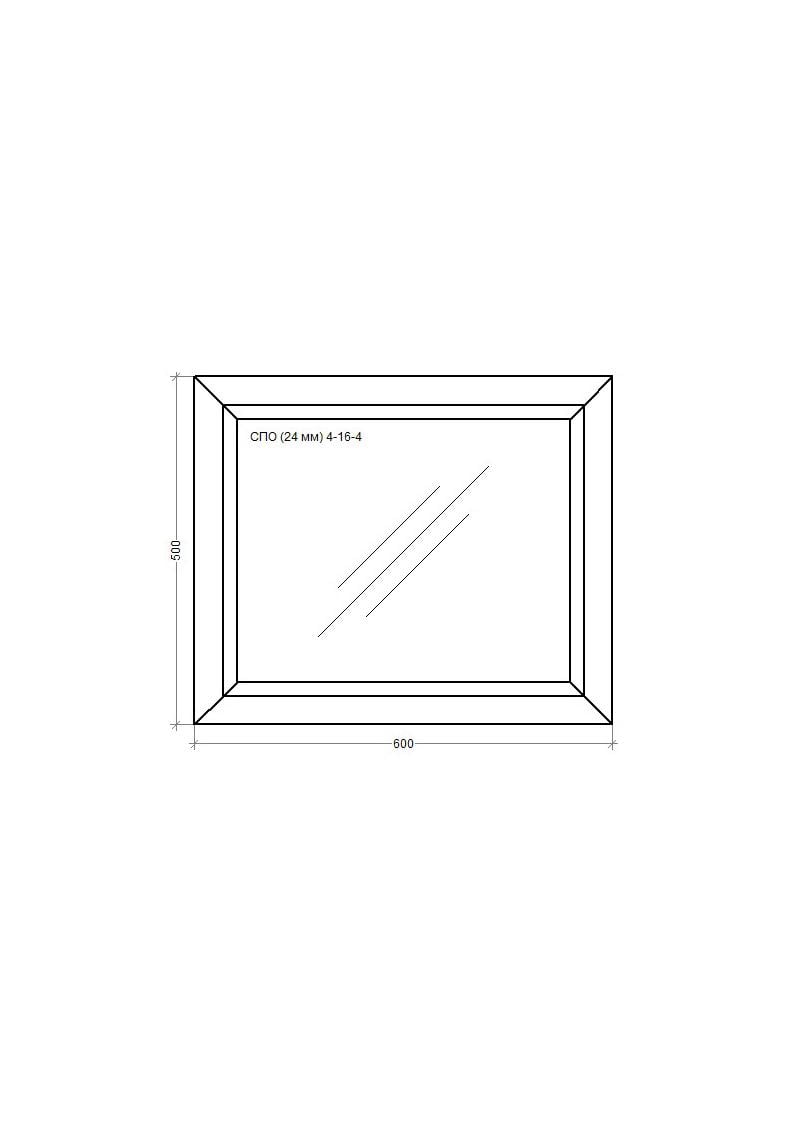 Окно металлопластиковое WDS MiroPlast глухое 600х500 мм - фото 2