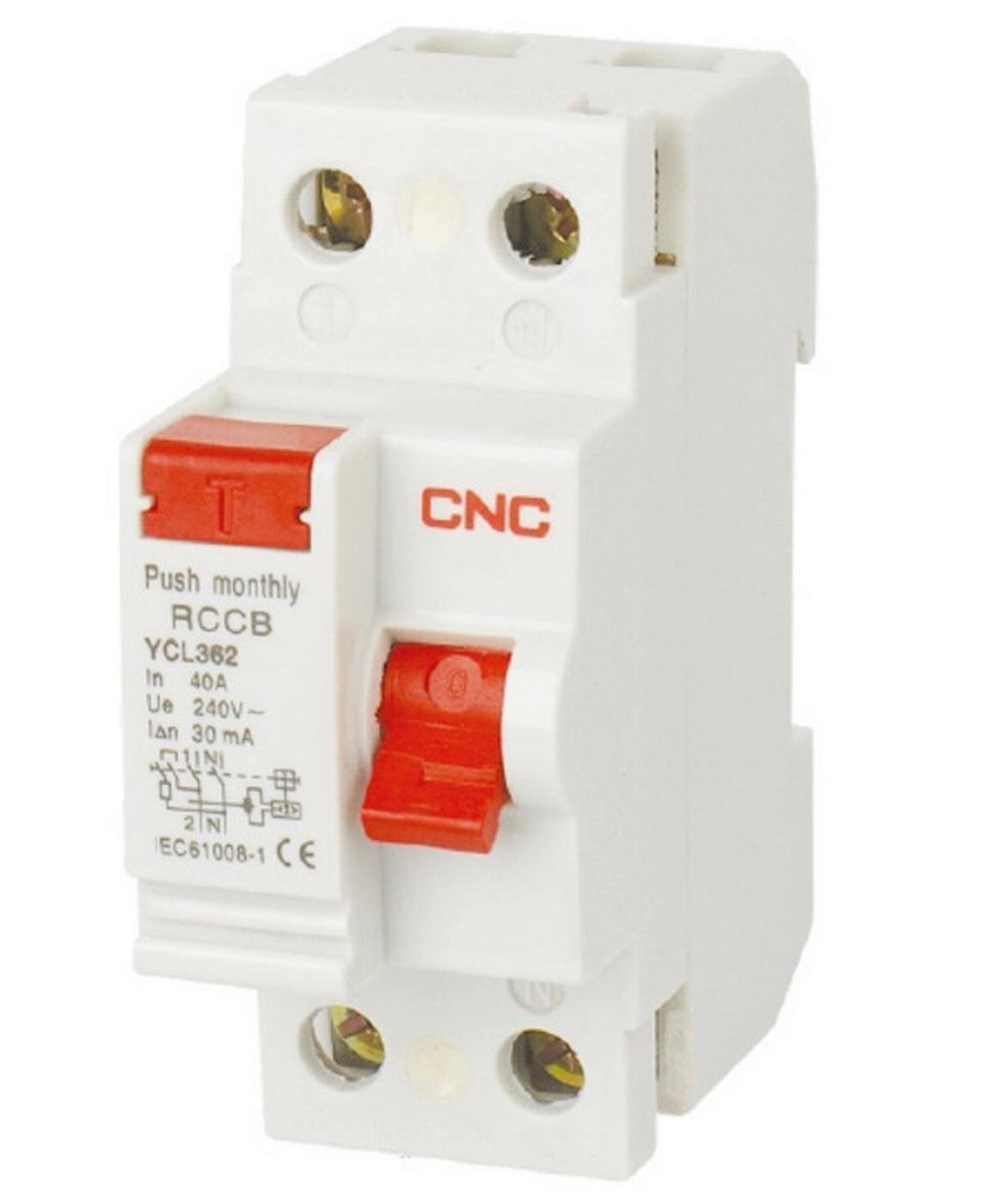 Реле дифференциальное CNC УЗО YCL362-63 6kA 2P 25A 30mA (Б00035352) Реле дифференциальное CNC УЗО YCL362-63 6kA 2P 25A 30mA (Б00035352)