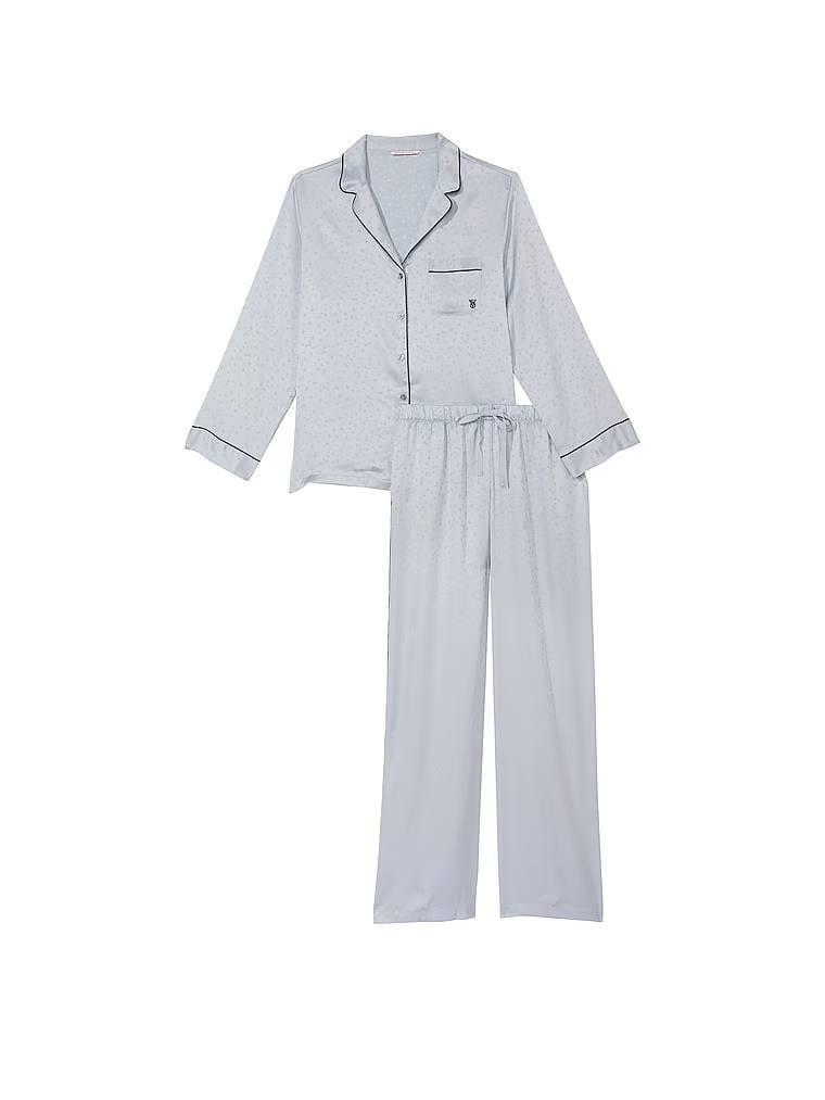 Піжама жіноча Victoria's Secret Satin Long Pajama Set сатинова L Сірий (22392205) - фото 4