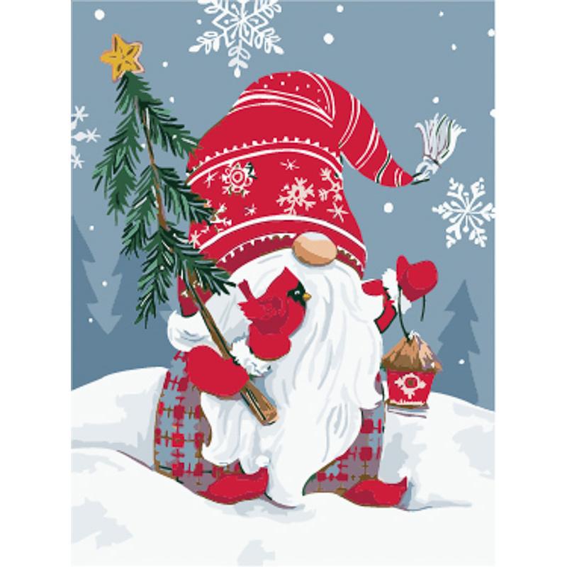 Картина за номерами Strateg Преміум Гном 30x40 см (Str-SS6819)