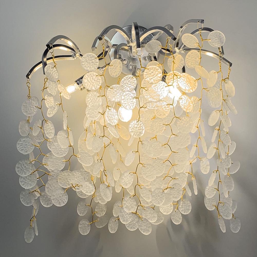 Бра с белыми пластинами Серебряный (YG 28 CH-WT)