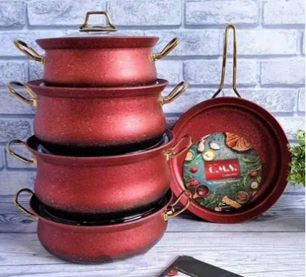 Набір посуду OMS з антипригарним покриттям для індукції 9 предметів - фото 2