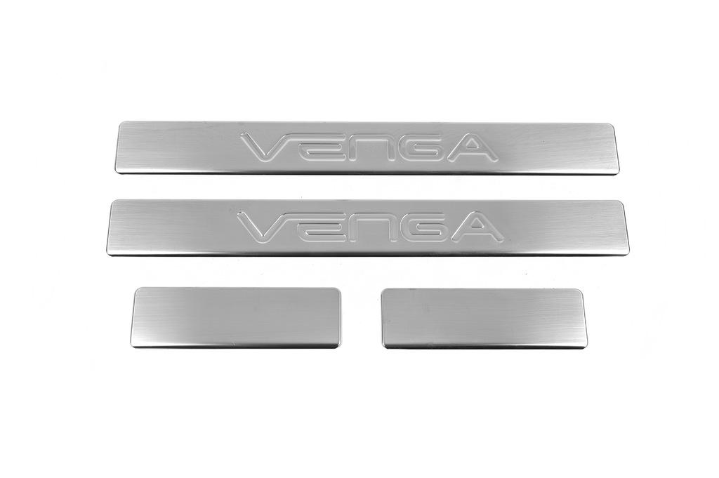 Накладки на пороги Omsa Line для Kia Venga нержавеющая сталь Хром Накладки на пороги Omsa Line для Kia Venga нержавеющая сталь Хром