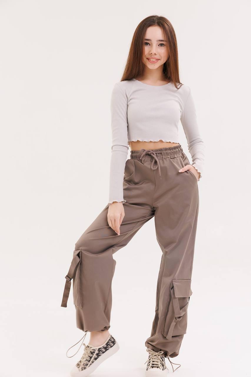 Штаны карго для девочки р. 158 Мокко (126920) Штаны карго для девочки р. 158 Мокко (126920)