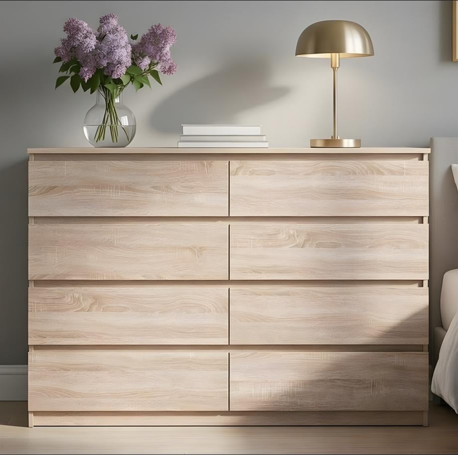 Комод большой Мастер Форм Брайт ДСП телескопические направляющие полного выдвижения 1300х376х950 мм Дуб сонома