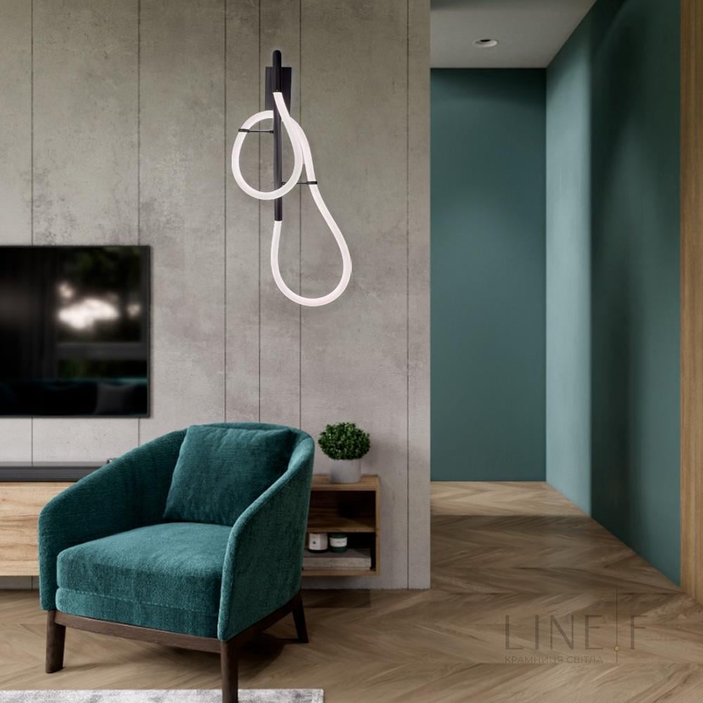 Бра Line.F WB 6/850 BK с гибким неоном Черный (2615_5704)