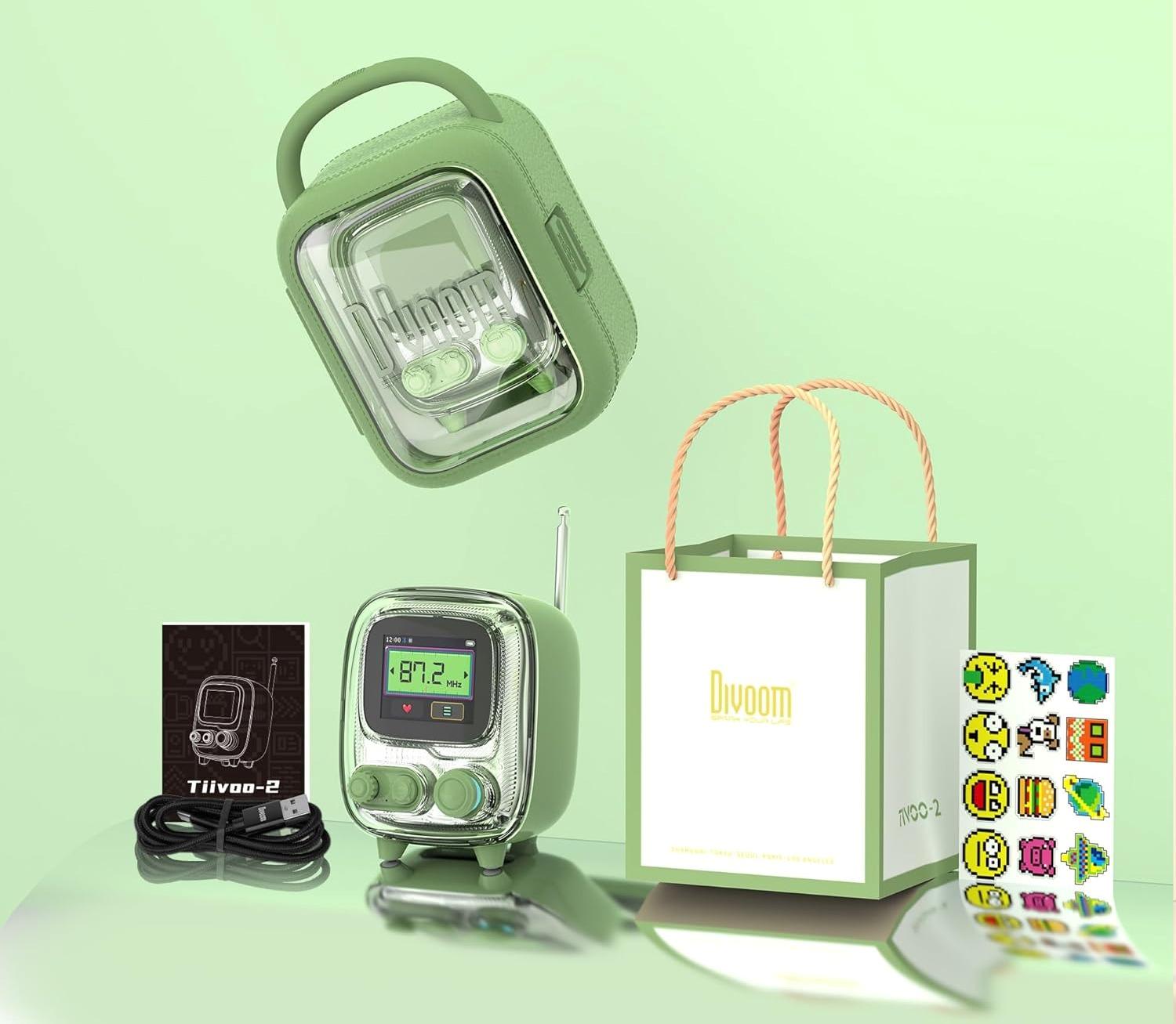 Портативная колонка Divoom Tiivoo-2 FM-радио/будильником и мультимедійними функціями Зелений (25812465) - фото 4 Портативная колонка Divoom Tiivoo-2 FM-радио/будильником и мультимедійними функціями Зелений (25812465) - фото 4
