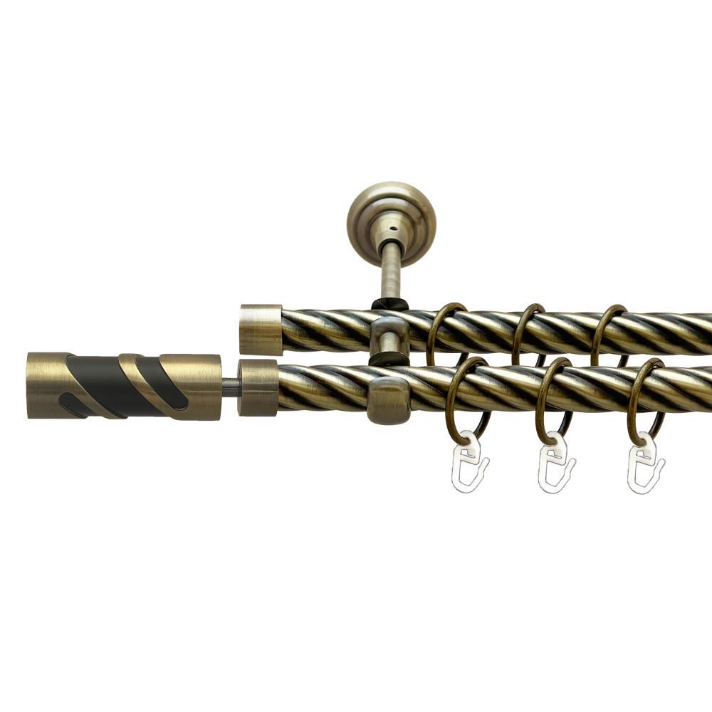 Карниз для штор Orvit Сиена двухрядный крученая 19/19 мм 160 см Антик (009-1733)