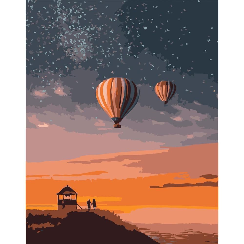 Картина по номерам Strateg Премиум Шары на краю земли 40х50 см (DY266)