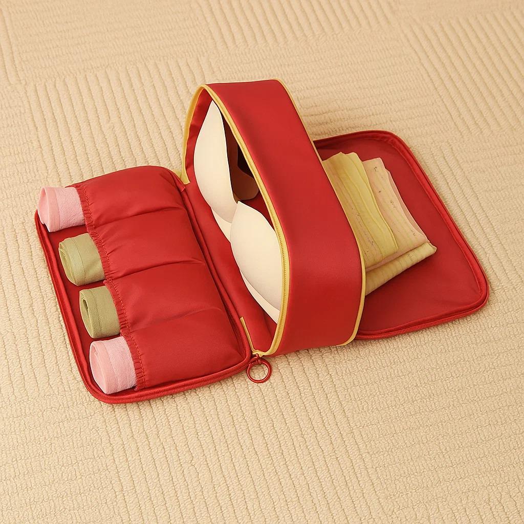 Сумка-органайзер для зберігання нижньої білизни портативна дорожня Червоний - фото 3