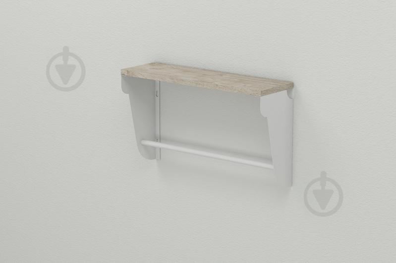 Полиця настінна Ferrum-decor Світ 300x700x150 метал Білий ДСП Шервуд 16 мм (SVI0051)