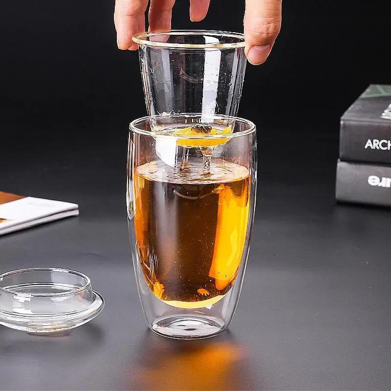 Стакан-заварник стеклянный Crane 350 мл с двойными стенками (QH-TD15) - фото 3