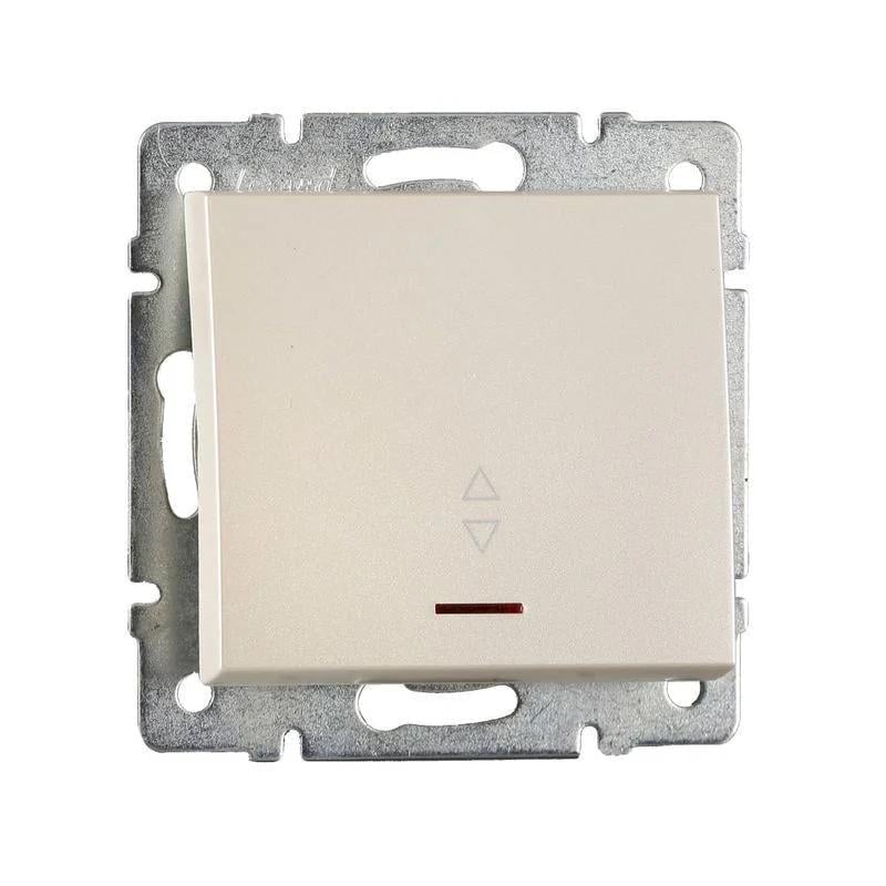 Выключатель одноклавишный проходной Lezard Rain 703-3088-114 з/п Жемчужно-белый (27552241)