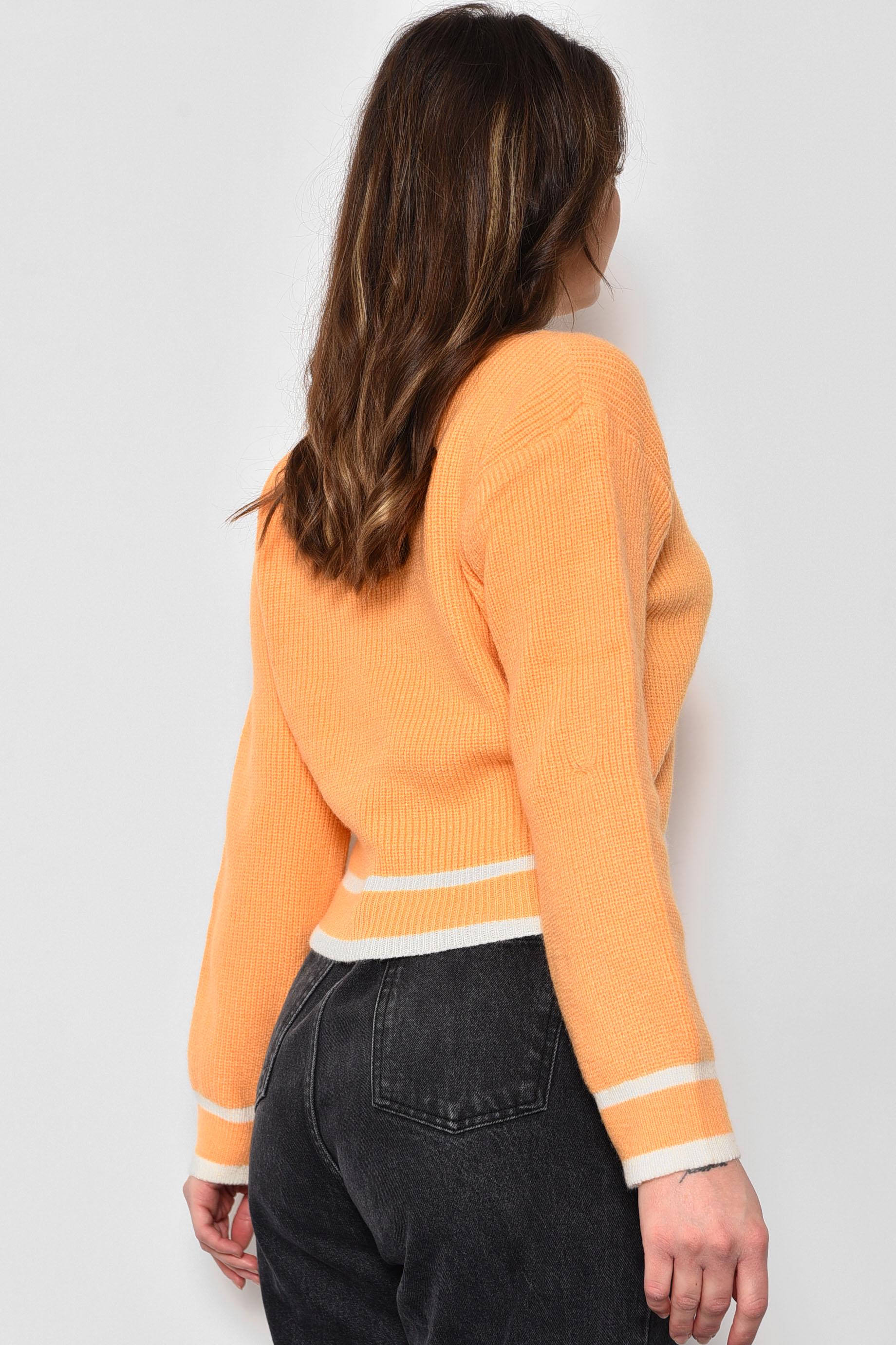 Свитер женский M-L Оранжевый (174192) - фото 3 Свитер женский M-L Оранжевый (174192) - фото 3