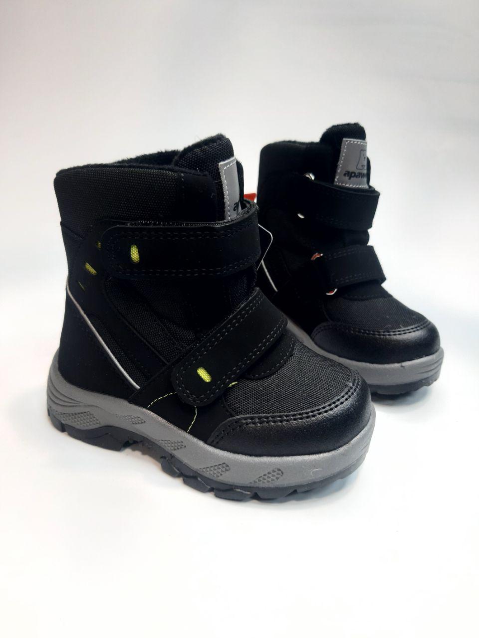 Ботинки детские зимние Apawwa для мальчика р. 26 17,2 см Черный (3600 black)