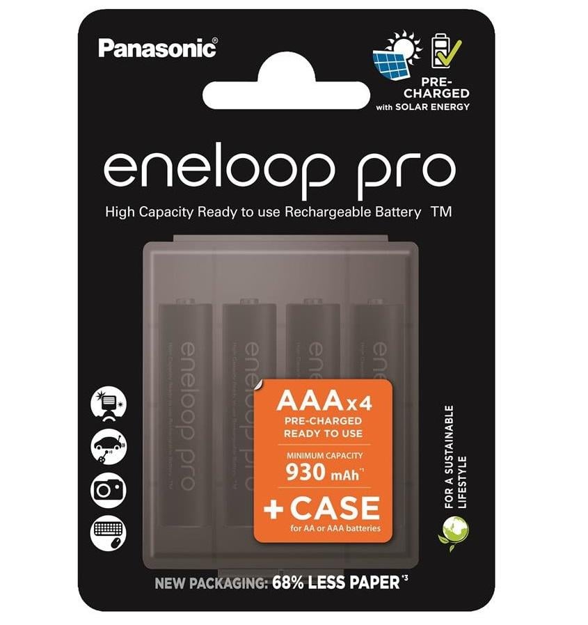 Аккумулятор Panasonic Eneloop Pro AAA NI-MH 930 mAh 4 шт. з кейсом (BK-4HCDEC4CP)