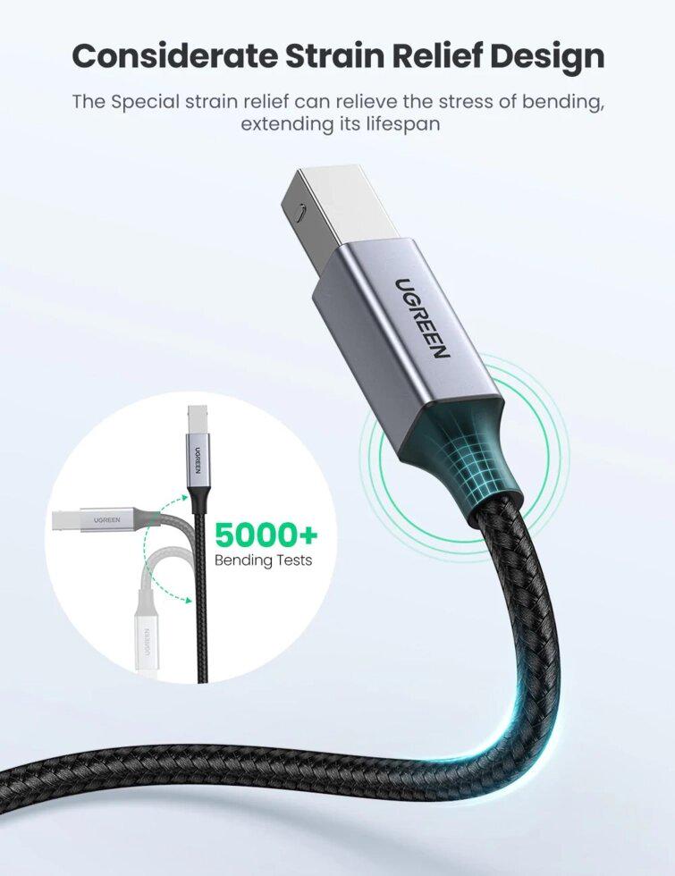 Кабель UGREEN US370 USB B to USB-C 2 м Aluminium (80807) - фото 5