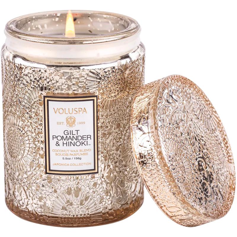 Свеча ароматическая Voluspa Japonica Gilt Pomander & Hinoki 156 г стакан с крышкой (111002626)