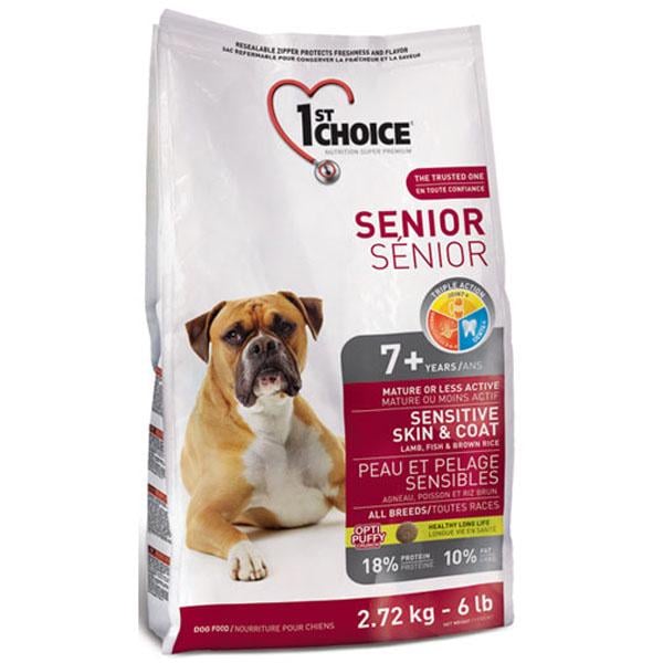 Корм сухой для пожилых или малоактивных собак 1st Choice Senior Sensitive Skin&Coat Lamb&Fish Ягненок/рыба 2,72 кг (65672237031)