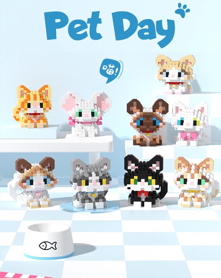 Конструктор из мини-блоков Набор Кошечки Котики Pet Day на 2223 детали 9 шт. - фото 7 Конструктор из мини-блоков Набор Кошечки Котики Pet Day на 2223 детали 9 шт. - фото 7