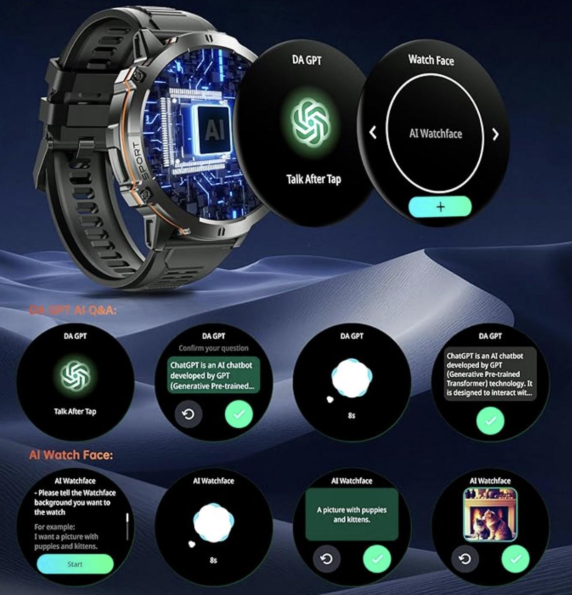 Смарт-годинник Glory Tank X3 Special Edition Black - фото 8