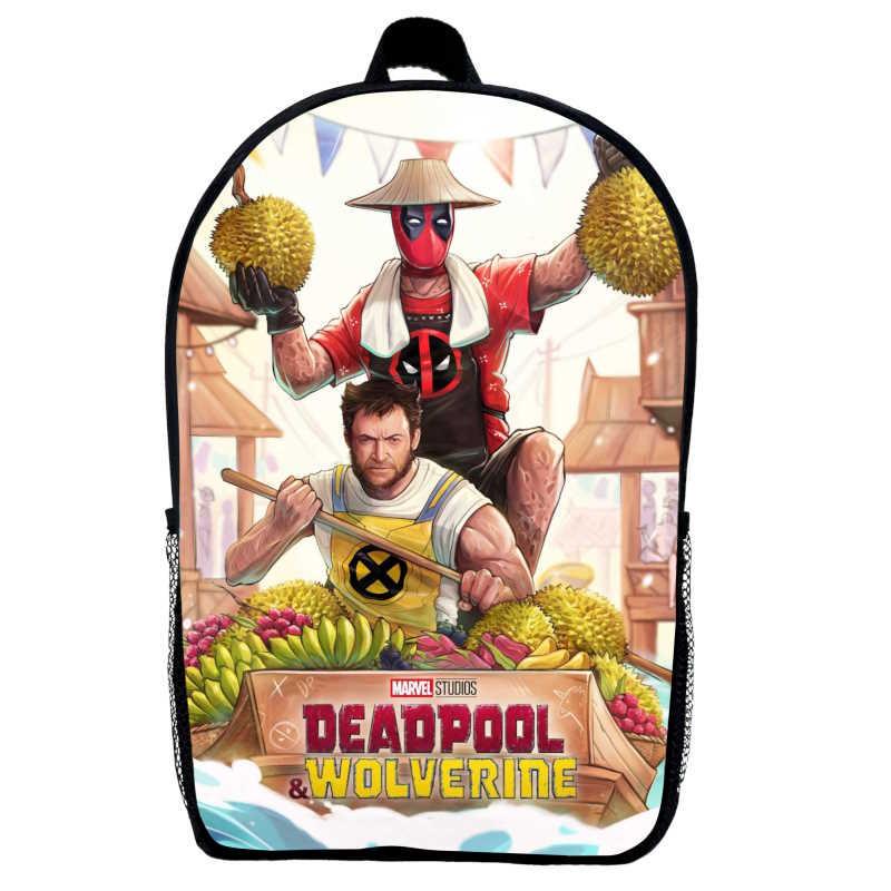 Школьный рюкзак детский с принтом Deadpool 07 Дидпул и Росомаха 29х21х9 см 5 л Черный (2399980125)