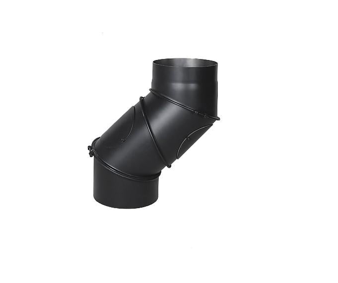 Дымоходное колено Parkanex стальное 2 мм UNI ∅ 130 мм Черный (V0000000036)