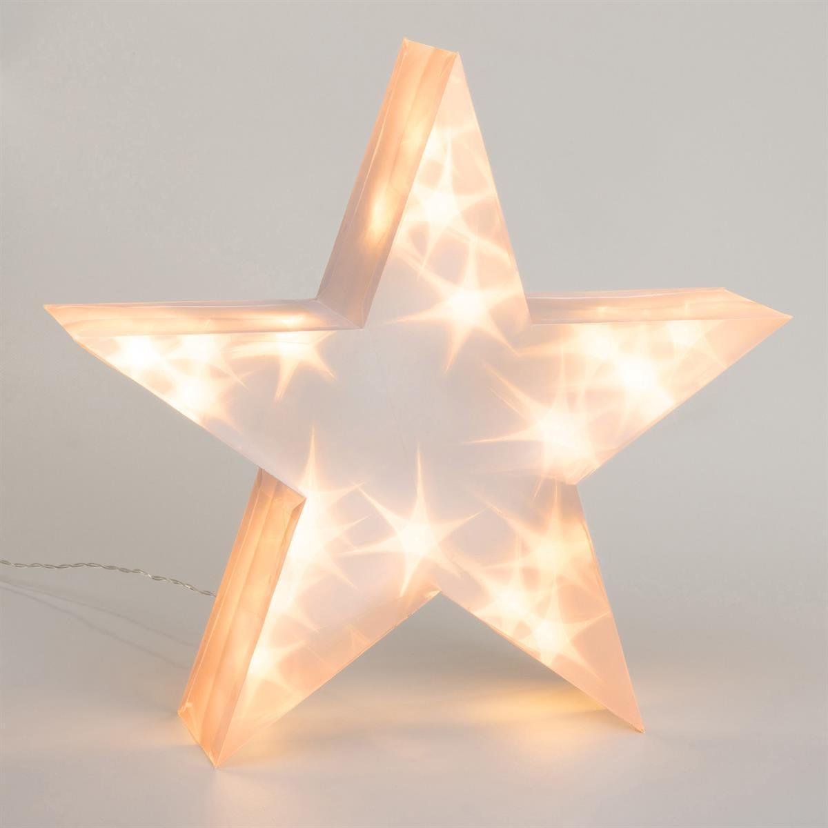 Фигура новогодняя декоративная Звезда на батарейках LightZone с голографическим эффектом 35 см Теплый белый (17543)