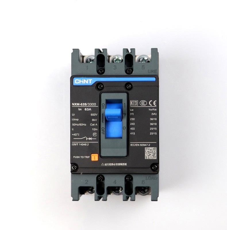 Автоматичний вимикач CHINT NXM-63S 3Р 63А 25кА в литому корпусі (205889)