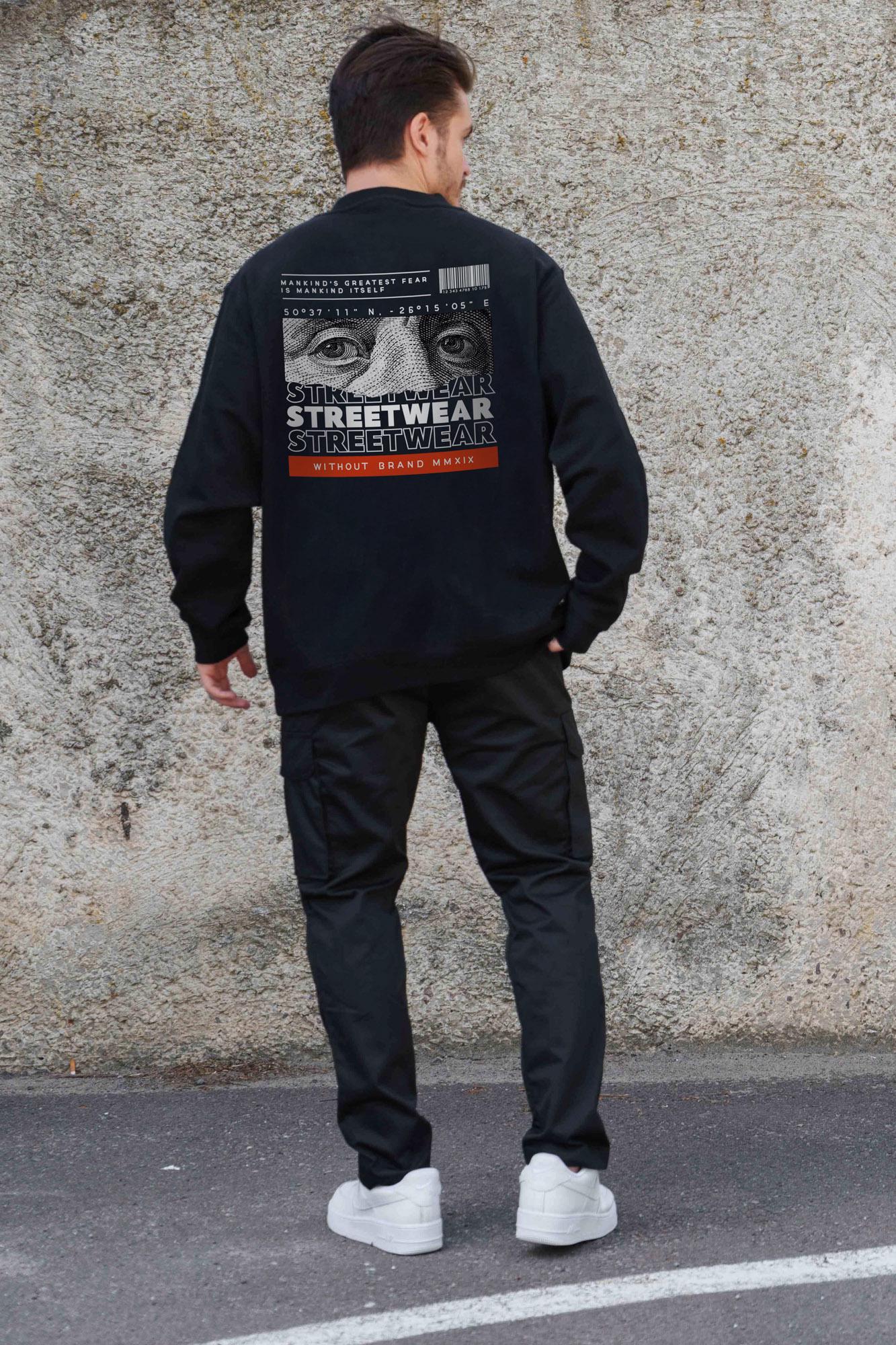 Свитшот оверсайз с принтом Without Streetwear S/M Black (S/M8055656) - фото 2