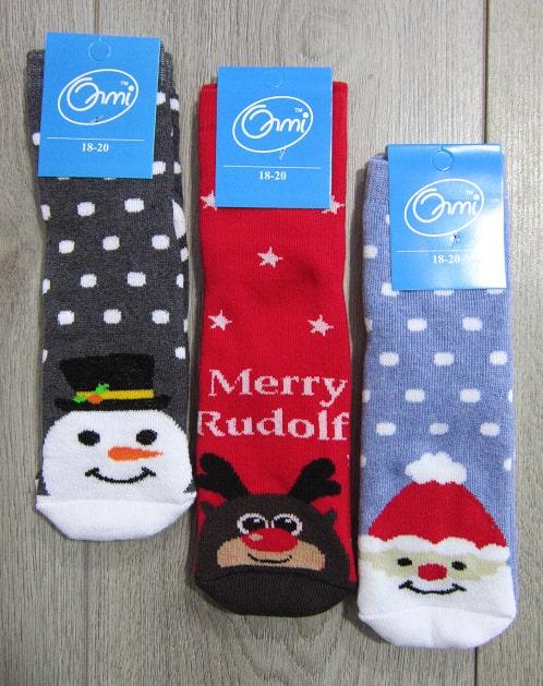 Носки детские махровые Олми 4421 017  18-20р. ассорти Новогодняя