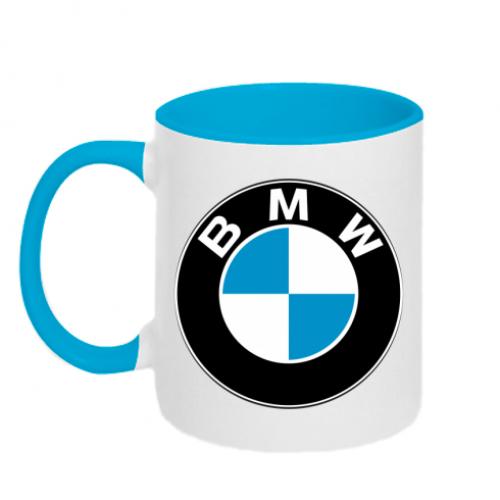 Чашка двухцветная BMW 320 мл Белый с голубым (356591-33-12151)
