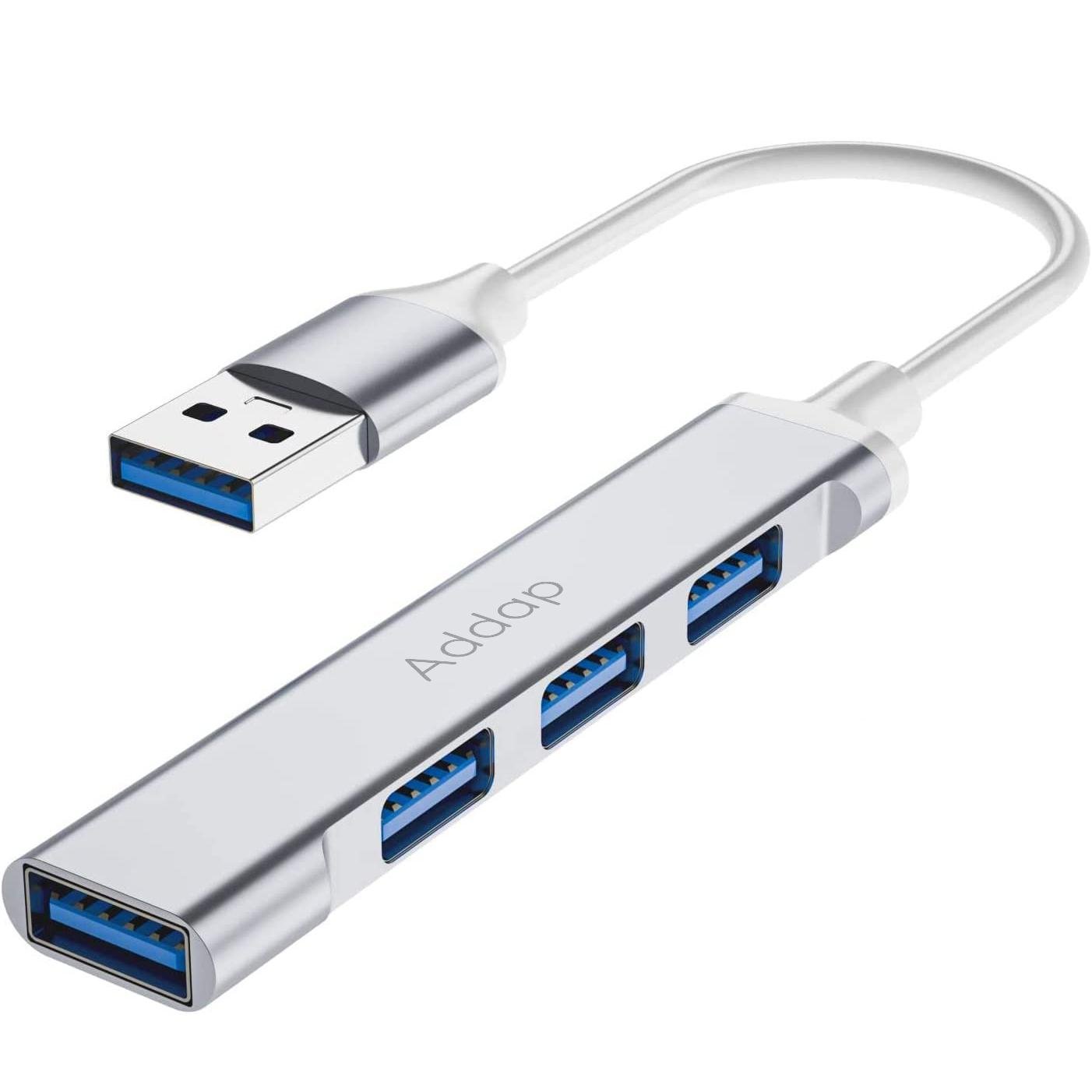 Хаб USB-A Addap UH-05 для ноутбука на 4 Usb порта Silver - фото 13