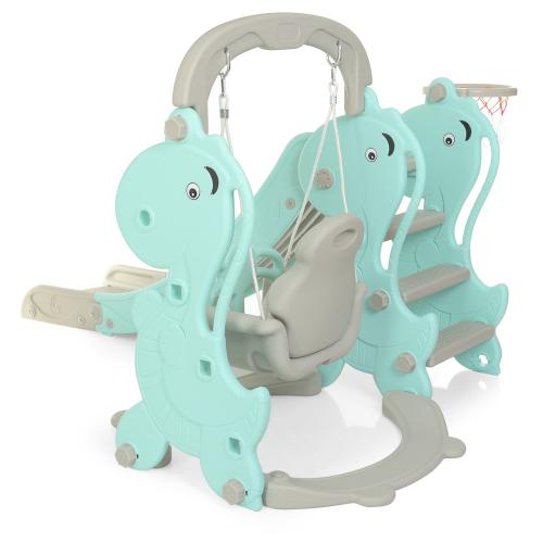 Горка-качалка детская BAMBI YG2020-2-4 153-195-110 см Серо-мятный (YG2020-2-4/108,12)