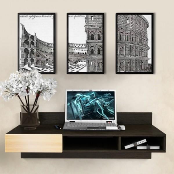 Стол навесной компьютерный Zeus Comfy HOME AirTable X1 Mini ламинированная ДСП Венге/Дуб молочный - фото 2