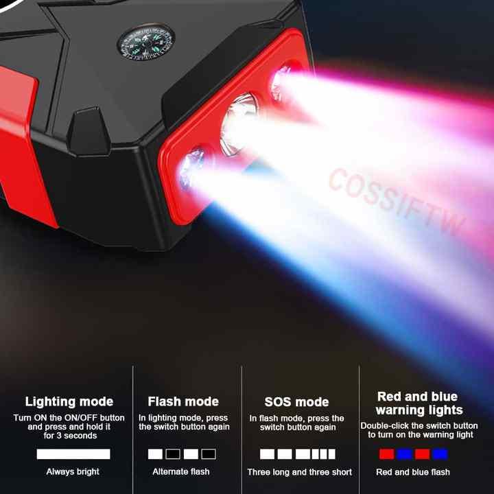 Пусковое устройство для автомобиля 25000 mAh 2USB Фонарик car jump starter QY31 - фото 5 Пусковое устройство для автомобиля 25000 mAh 2USB Фонарик car jump starter QY31 - фото 5