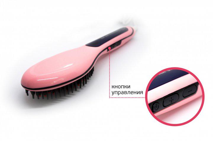 Расческа выпрямитель Fast Hair Straightener Розовый - фото 3