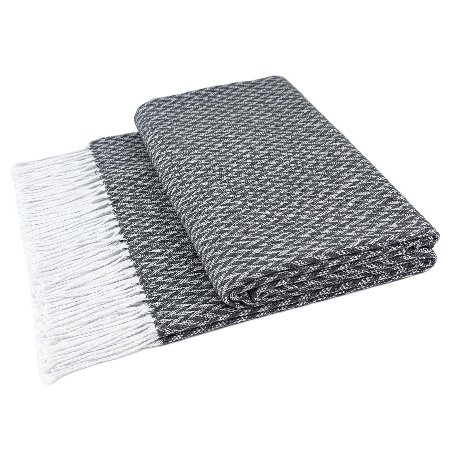 Плед бавовняний Miami Linda 140х200 Сірий (4654)