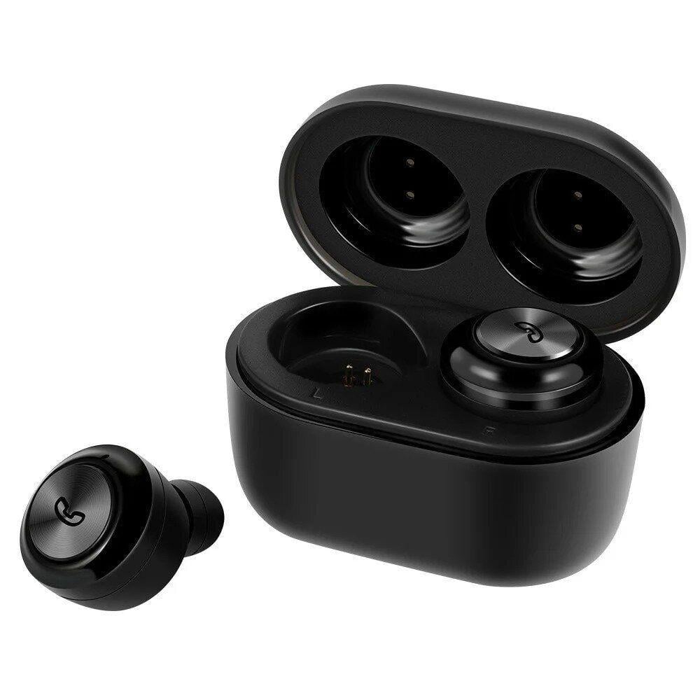 Беспроводные вакуумные наушники с гарнитурой Air Twins A6 и кейсом Black