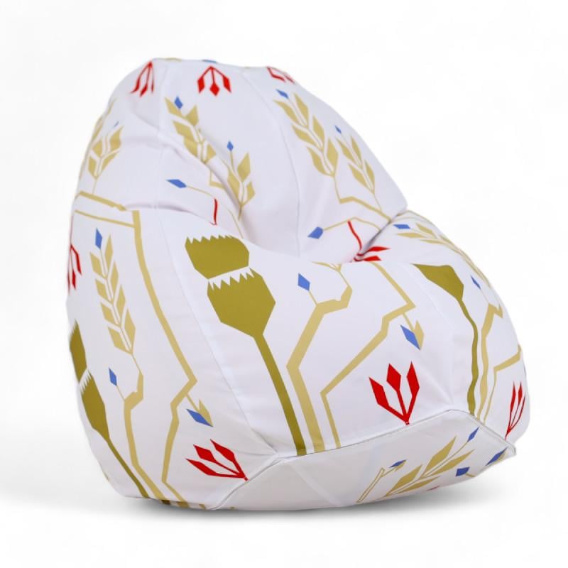 Кресло-мешок SanchoBAG Этно Маки 135x95 см White (kmg-Etno-04)