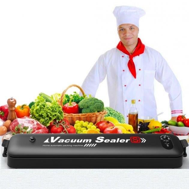 Вакууматор Vacuum Sealer для їжі побутовий Чорний - фото 3