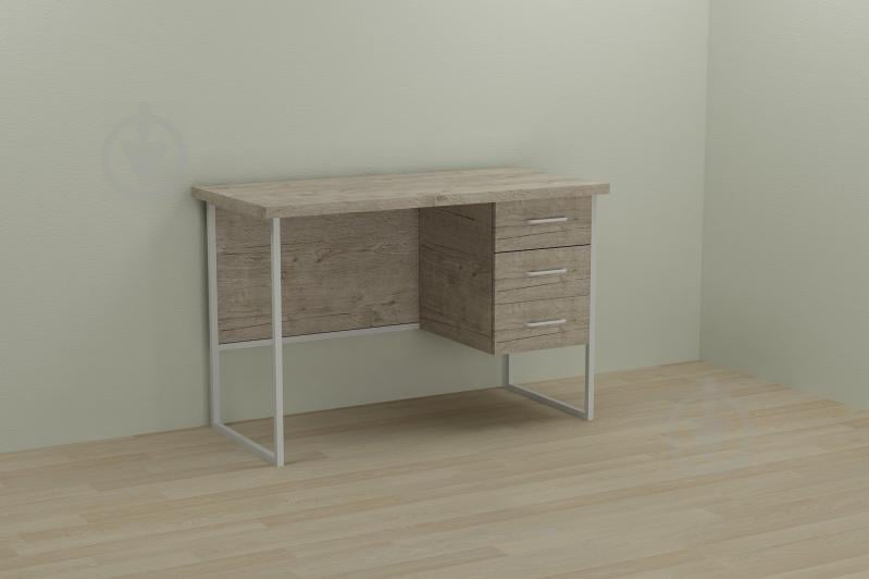 Компьютерный стол Ferrum-decor Гарри 75x140x70 белый ДСП Дуб Шервуд 32мм Компьютерный стол Ferrum-decor Гарри 75x140x70 белый ДСП Дуб Шервуд 32мм