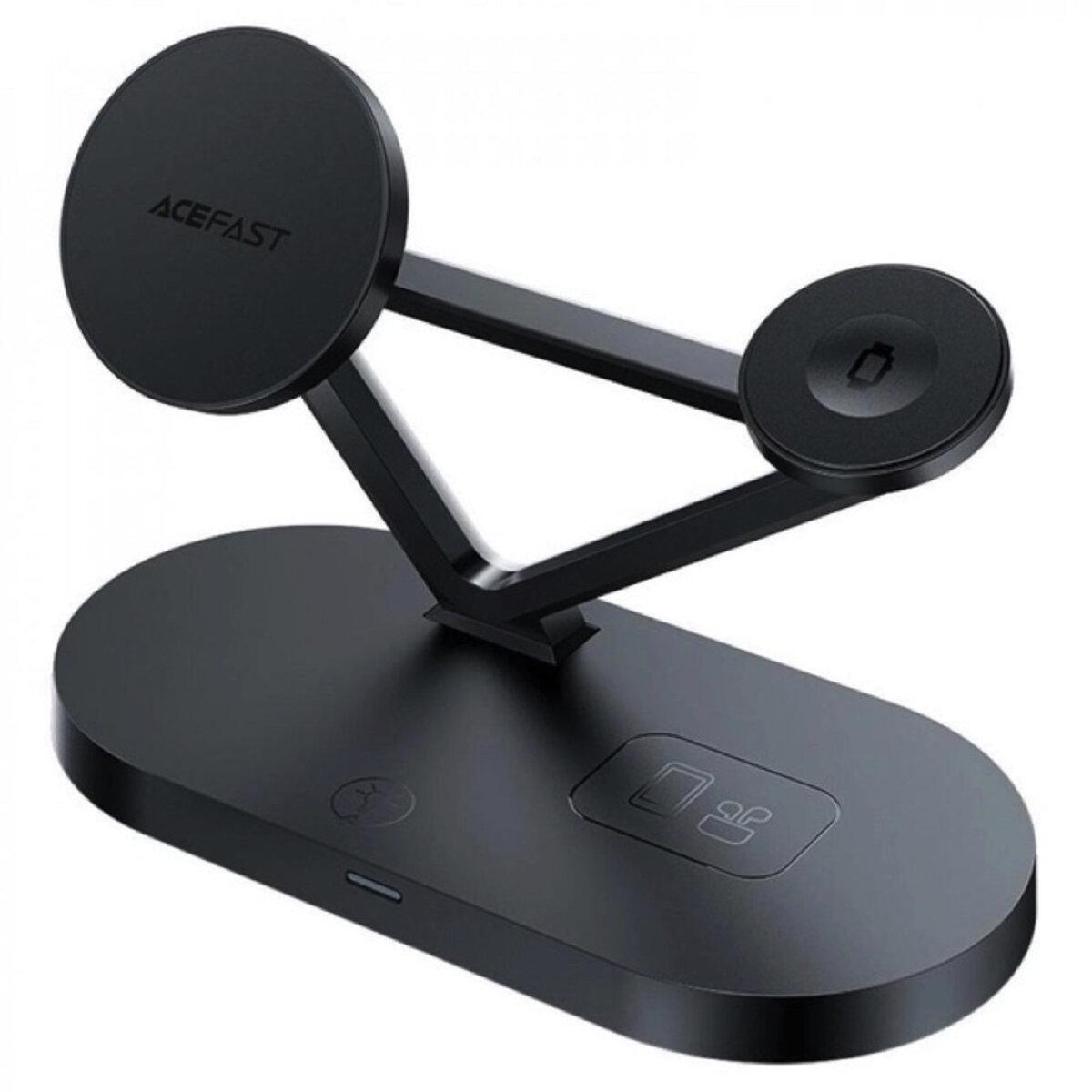 Зарядное устройство беспроводное Acefast E9 desktop 3в1 Wireless Charging Holder Black (582100) - фото 1