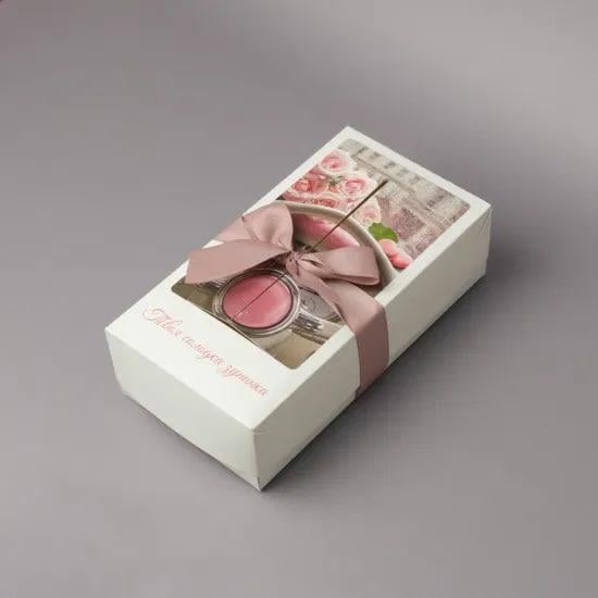 Коробка для макаронса с окном "Твоя сладкая остановка" на 10 шт. 210x110x60 мм (13278)