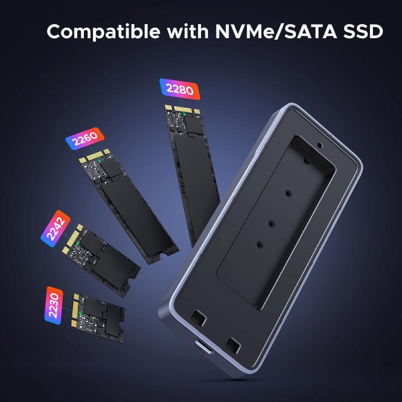 Кишеня зовнішня Ugreen 20 гбіт/с USB-C 3.2 Сірий (25665) - фото 6