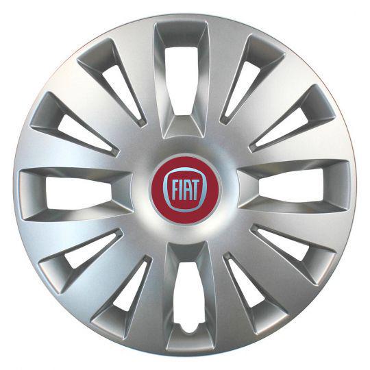Ковпаки автомобільні SKS 324 R15 з логотипом Fiat 4 шт. Сріблястий